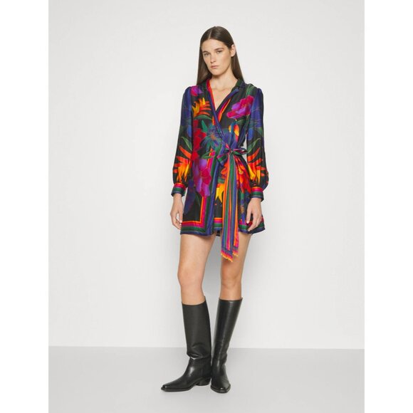 NWT Farm Rio FLOWER SEASON SCARF WRAP MINI DRESS - Day dress - Picture 6 of 12